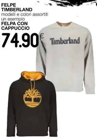 Coop FELPE TIMBERLAND modelli e colori assortiti offerta