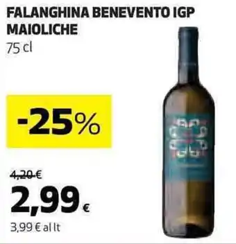 Coop FALANGHINA BENEVENTO IGP MAIOLICHE 75 cl offerta