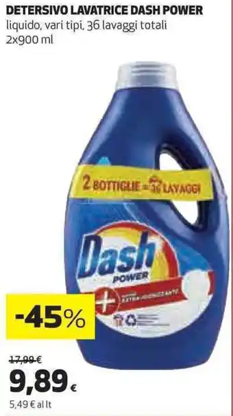 Coop DETERSIVO LAVATRICE DASH POWER 2x900 ml offerta