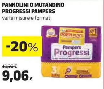 Coop PANNOLINI O MUTANDINO PROGRESSI PAMPERS offerta