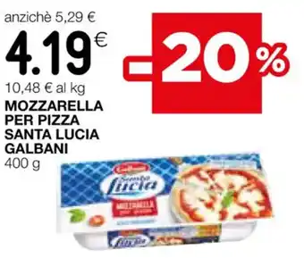 Coop MOZZARELLA PER PIZZA SANTA LUCIA GALBANI 400 g offerta