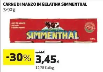 Coop CARNE DI MANZO IN GELATINA SIMMENTHAL 3x90 g offerta