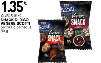 Coop SNACK DI RISO VENERE SCOTTI paprika o barbecue, 50g offerta