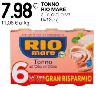 Coop TONNO RIO MARE all'olio di oliva 6x120 g offerta