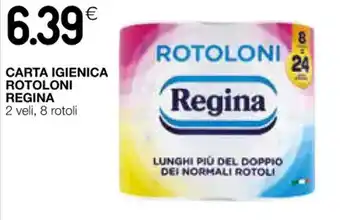 Coop CARTA IGIENICA ROTOLONI REGINA 2 veli, 8 rotoli offerta