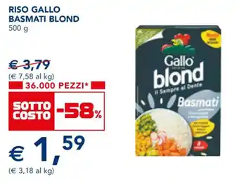 Esselunga RISO GALLO BASMATI BLOND 500 g offerta