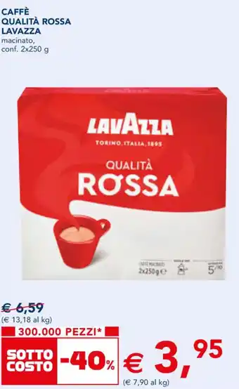 Esselunga CAFFÈ QUALITÀ ROSSA LAVAZZA macinato, conf. 2x250 g offerta