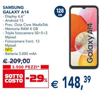 Esselunga SAMSUNG GALAXY A14 offerta