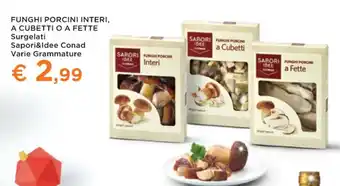 Conad Superstore FUNGHI PORCINI INTERI, A CUBETTI O A FETTE Surgelati offerta