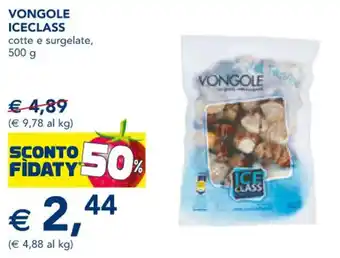 Esselunga VONGOLE ICECLASS cotte e surgelate, 500 g offerta