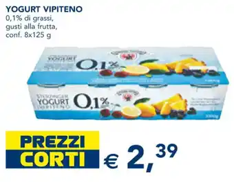 Esselunga YOGURT VIPITENO 0,1% di grassi, gusti alla frutta, conf. 8x125 g offerta