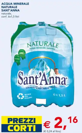 ACQUA MINERALE NATURALE SANT'ANNA naturale, conf. 6x1,5 litri