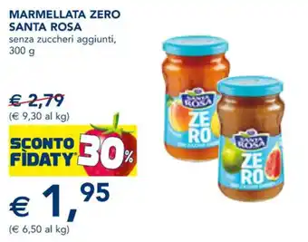 Esselunga MARMELLATA ZERO SANTA ROSA senza zuccheri aggiunti, 300 g offerta