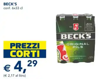 Esselunga BECK'S conf. 6x33 cl offerta