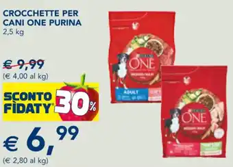 Esselunga CROCCHETTE PER CANI ONE PURINA 2,5 kg offerta