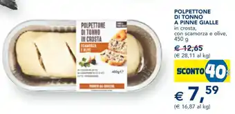 Esselunga POLPETTONE DI TONNO A PINNE GIALLE in crosta 450 g offerta