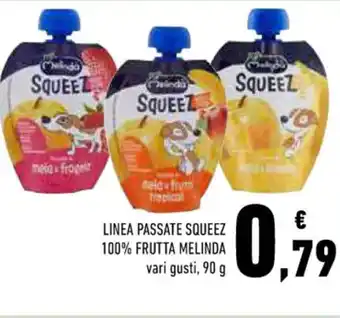 Conad Superstore LINEA PASSATE SQUEEZ 100% FRUTTA MELINDA vari gusti, 90 g offerta