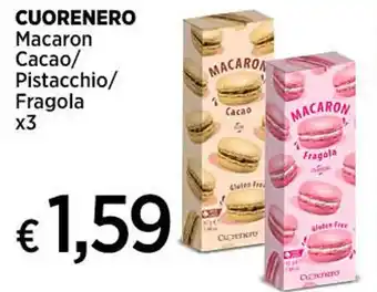 Ipercoop CUORENERO Macaron Cacao/ Pistacchio/ Fragola x3 offerta