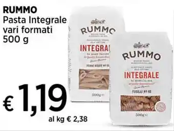 Ipercoop RUMMO Pasta Integrale vari formati 500 g offerta