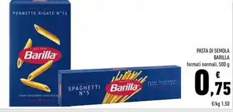 Conad Superstore PASTA DI SEMOLA BARILLA formati normali, 500 g offerta