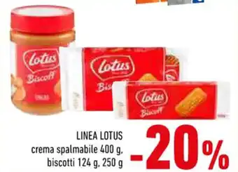 Conad Superstore LINEA LOTUS crema spalmabile 400 g. biscotti 124 g, 250 g offerta