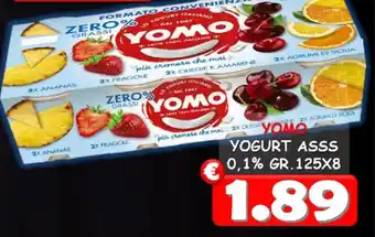 YOMO YOGURT ASSS 0,1% GR.125X8