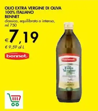 Bennet OLIO EXTRA VERGINE DI OLIVA 100% ITALIANO BENNET ml 750 offerta