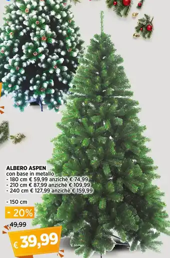 Ipercoop ALBERO ASPEN con base in metallo 150 cm offerta
