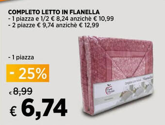 Ipercoop COMPLETO LETTO IN FLANELLA offerta