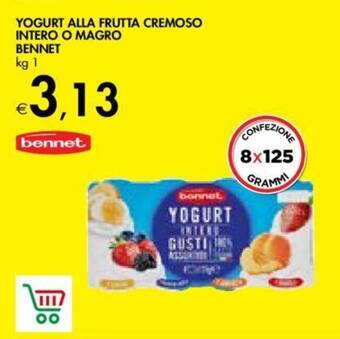 Bennet YOGURT ALLA FRUTTA CREMOSO INTERO O MAGRO BENNET kg 1 offerta