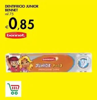 Bennet DENTIFRICIO JUNIOR BENNET ml 75 offerta