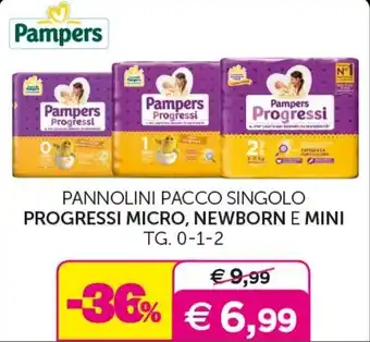 Universo Bimbo Pampers PANNOLINI PACCO SINGOLO PROGRESSI MICRO, NEWBORN E MINI TG. 0-1-2 offerta