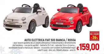 Galassia AUTO ELETTRICA FIAT 500 BIANCA / ROSSA offerta