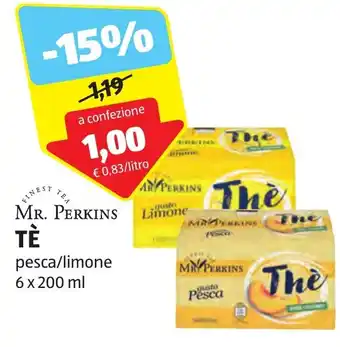 ALDI MR. PERKINS TÈ pesca/limone 6 x 200 ml offerta