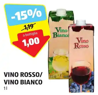ALDI VINO ROSSO/ VINO BIANCO 1 l offerta
