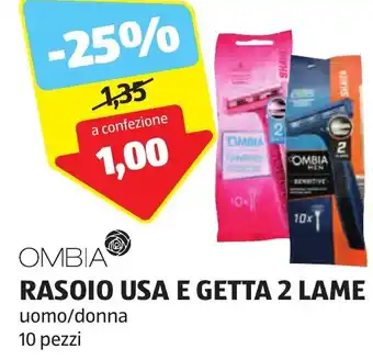 ALDI OMBIA RASOIO USA E GETTA 2 LAME uomo/donna 10 pezzi offerta