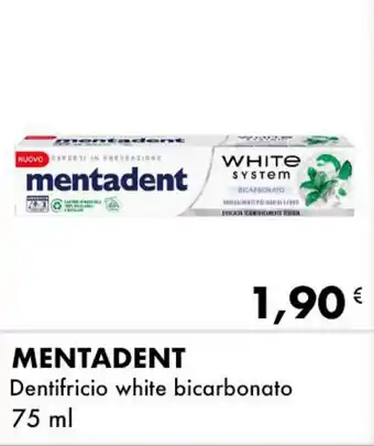 Iper Tosano MENTADENT Dentifricio white bicarbonato 75 ml offerta