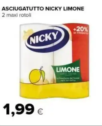 Tigre ASCIUGATUTTO NICKY LIMONE 2 maxi rotoli offerta