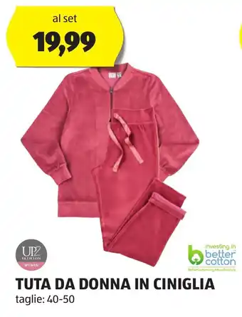 ALDI TUTA DA DONNA IN CINIGLIA 40-50 offerta