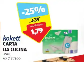 ALDI kokett CARTA DA CUCINA offerta
