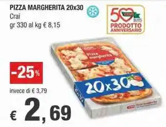 Crai PIZZA MARGHERITA 20x30 Crai offerta
