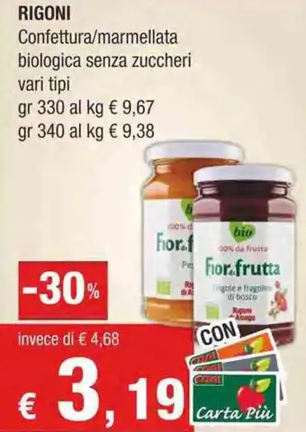 Crai RIGONI Confettura/marmellata vari tipi gr 330/gr 340 offerta