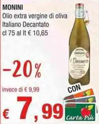 MONINI Olio extra vergine di oliva Italiano Decantato cl 75