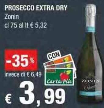 Crai PROSECCO EXTRA DRY Zonin cl 75 offerta
