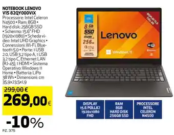 NOTEBOOK LENOVO V15 82QY000VIX