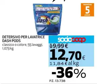 Ipercoop DETERSIVO PER LAVATRICE DASH PODS 1,073 kg offerta