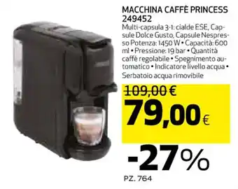 Ipercoop MACCHINA CAFFÈ PRINCESS 249452 offerta