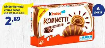 In'S Mercato Kinder Kornetti crema cacao 252 g offerta