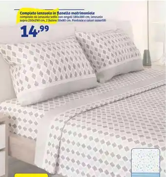 In'S Mercato Completo Lenzuola in flanella matrimoniale offerta