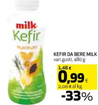 Ipercoop KEFIR DA BERE MILK vari gusti, 480 g offerta